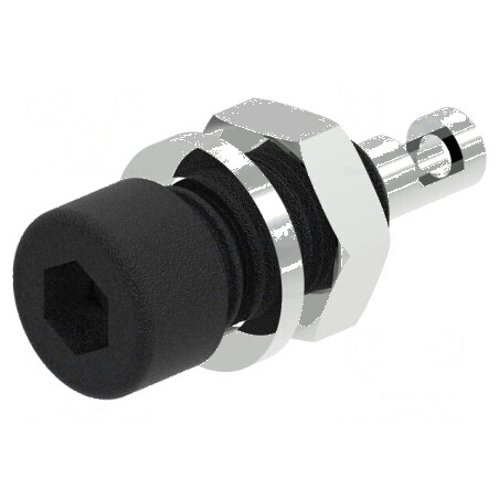 Conector banană 2mm soclu 10A 33VAC 70VDC negru | Electronic-mag.ro | Componente Electronice