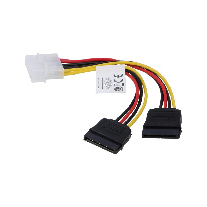 Cablu alimentare SATA Molex tată la 2 x SATA 15pin mamă, 0,15m | Electronic-mag.ro | Componente Electronice Cablu alimentare SATA Molex tată la 2 x SATA 15pin mamă, 0,15m | Electronic-mag.ro | Componente Electronice