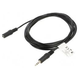 Cablu Jack 3,5mm 3pin soclu-mufă 3m negru | Electronic-mag.ro | Componente Electronice