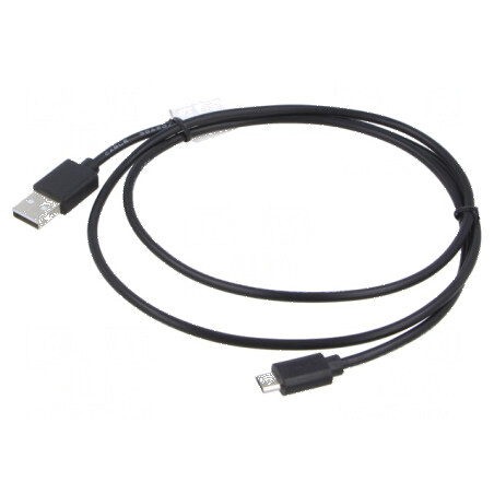 Cablu USB 2.0 A la Micro B 1m Negru Aurit | Electronic-mag.ro | Componente Electronice