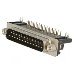 Conector D-Sub 25 PIN soclu tată unghi 90° THT UNC 4-40 -55÷105°C | Electronic-mag.ro | Componente Electronice