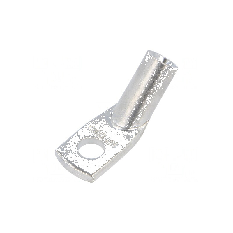 Vârf inelar tubular M6 16mm2 crimpat pe cablu unghi 45° | Electronic-mag.ro | Componente Electronice