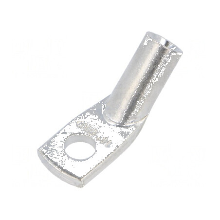Vârf inelar tubular M6 16mm2 crimpat pe cablu unghi 45° | Electronic-mag.ro | Componente Electronice