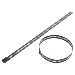 Colier de strângere negru perforat 300mm x 12mm 1112N | Electronic-mag.ro | Componente Electronice