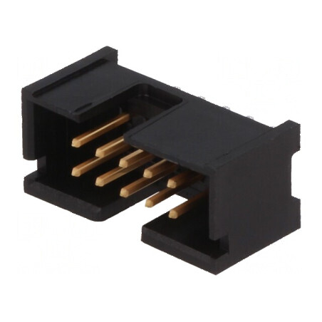 Conector IDC soclu tată 10 pini THT aurit 2,54mm negru | Electronic-mag.ro | Componente Electronice