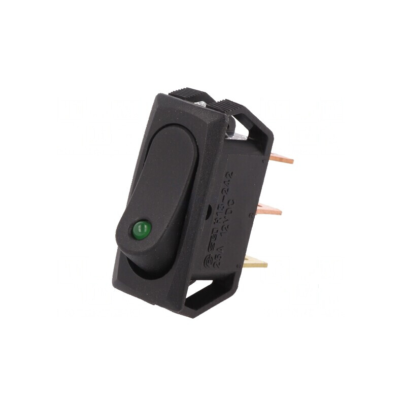 Rocker SPST ON-OFF 25A/12VDC negru cu LED 50mΩ | Electronic-mag.ro | Componente Electronice