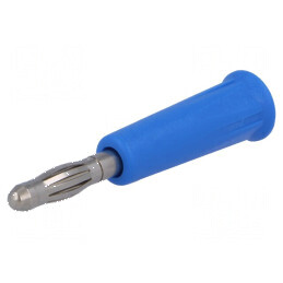 Conector banană 4mm albastru neizolat 24A 30VAC 60VDC | Electronic-mag.ro | Componente Electronice