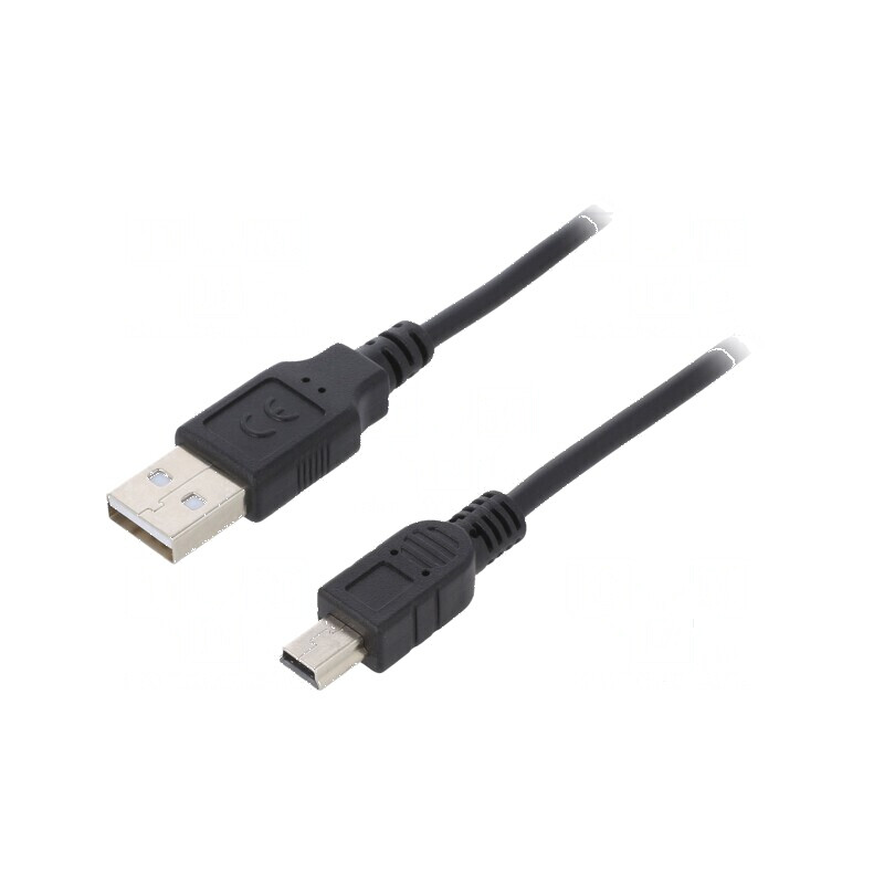 Cablu USB 2.0 A la B mini, 1m, negru | Electronic-mag.ro | Componente Electronice Cablu USB 2.0 A la B mini, 1m, negru | Electronic-mag.ro | Componente Electronice