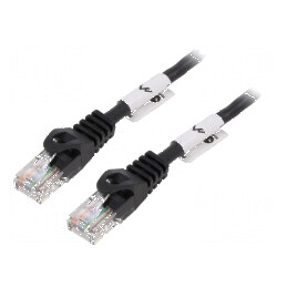 Cablul de rețea U/UTP 5e 2m CCA PVC negru 26AWG | Electronic-mag.ro | Componente Electronice