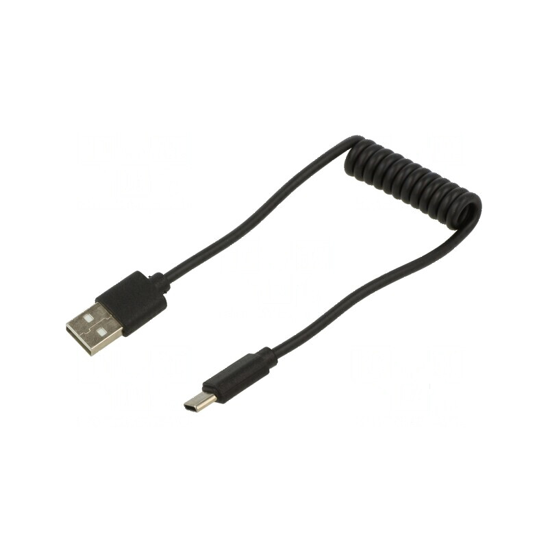 Cablu spiralat USB 2.0 A la C, 0,6m, aurit | Electronic-mag.ro | Componente Electronice Cablu spiralat USB 2.0 A la C, 0,6m, aurit | Electronic-mag.ro | Componente Electronice