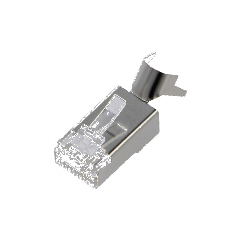 Conector RJ45 Cat 6a ecranat 8p8c cu mufă PIN 8 | Electronic-mag.ro | Componente Electronice
