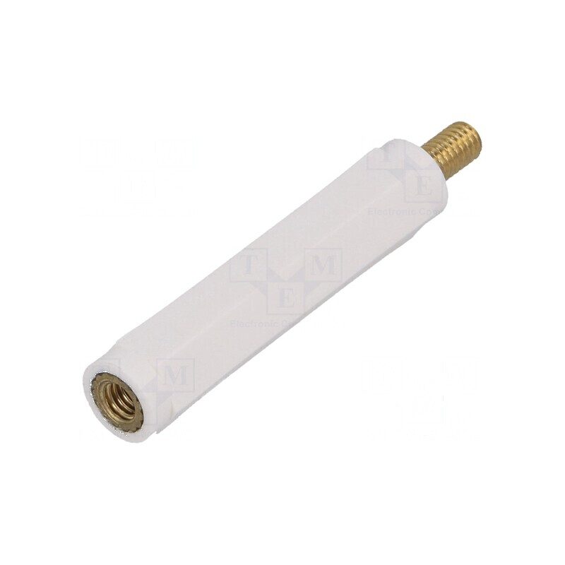 Bucșă izolantă M4 40mm UL94V-2 poliamidă | Electronic-mag.ro | Componente Electronice
