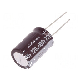 Condensator electrolitic low ESR THT 220uF 100V 16x25mm | Electronic-mag.ro | Componente Electronice