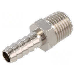 Conector filetat din alamă nichelată pentru țeavă 8mm | Electronic-mag.ro | Componente Electronice
