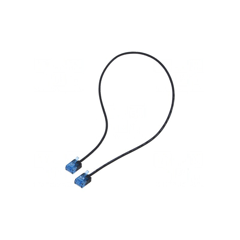 Patch cord U/UTP 6a litat Cu LSZH negru 0,5m 32AWG | Electronic-mag.ro | Componente Electronice