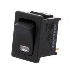 Rocker Switch SPST 2 ON-OFF 10A/250VAC Negru R13-66-AC 250V | Electronic-mag.ro | Componente Electronice