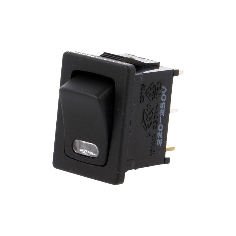 Rocker Switch SPST 2 ON-OFF 10A/250VAC Negru R13-66-AC 250V | Electronic-mag.ro | Componente Electronice