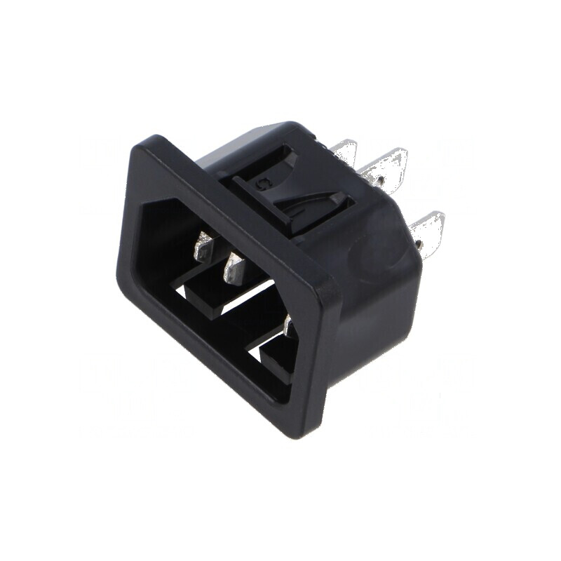 Conector alimentare AC soclu tată 10A 250VAC IEC 60320 | Electronic-mag.ro | Componente Electronice