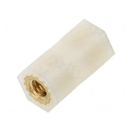 Bucșă izolantă M4 15mm UL94V-2 poliamidă | Electronic-mag.ro | Componente Electronice
