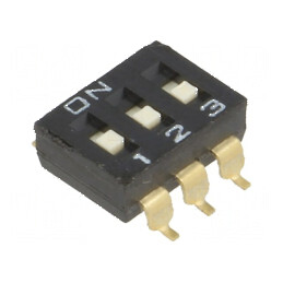 Comutator DIP-SWITCH 3 Secţiuni ON-OFF 0,025A 24VDC | Electronic-mag.ro | Componente Electronice