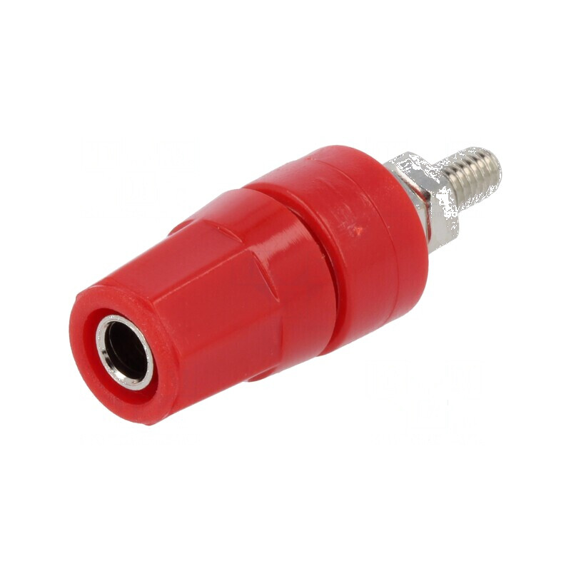 Conector banană 4mm soclu 24A roșu nichelat cu izolație | Electronic-mag.ro | Componente Electronice Conector banană 4mm soclu 24A roșu nichelat cu izolație | Electronic-mag.ro | Componente Electronice