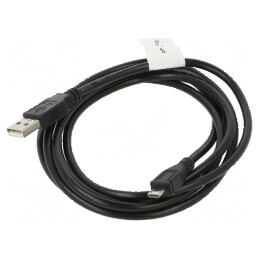 Cablu USB 2.0 A la micro B aurit 1,8m negru | Electronic-mag.ro | Componente Electronice