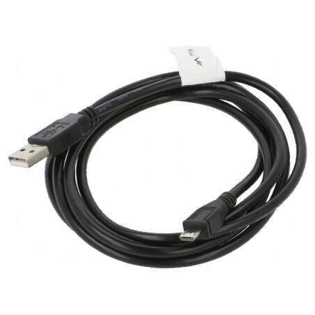 Cablu USB 2.0 A la micro B aurit 1,8m negru | Electronic-mag.ro | Componente Electronice