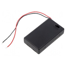 Suport baterii AAA/R3 cu 3 cabluri negre | Electronic-mag.ro | Componente Electronice