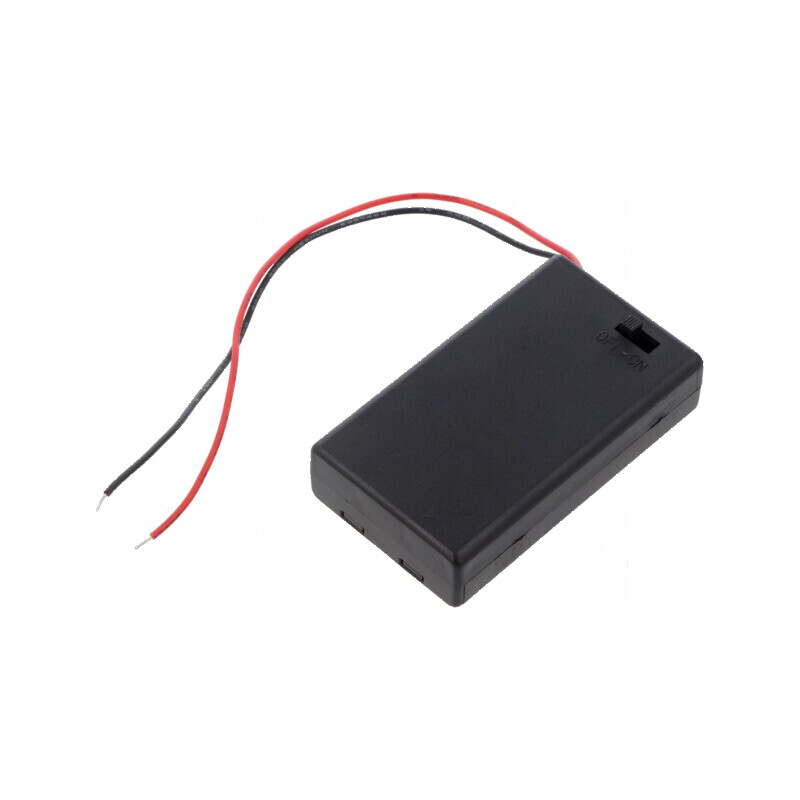Suport baterii AAA/R3 cu 3 cabluri negre | Electronic-mag.ro | Componente Electronice
