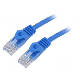 Patch cord U/UTP 6 litat CCA PVC albastru 1,5m 26AWG | Electronic-mag.ro | Componente Electronice