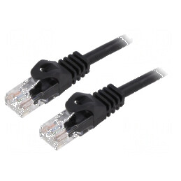 Patch cord U/UTP 6 litat CCA PVC negru 1,5m 26AWG | Electronic-mag.ro | Componente Electronice