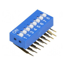 Comutator DIP-SWITCH 8 Secțiuni ON-OFF 0,05A 12VDC | Electronic-mag.ro | Componente Electronice