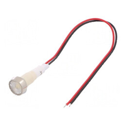 Lampă LED plată albă 12VDC 12VAC Ø10mm | Electronic-mag.ro | Componente Electronice