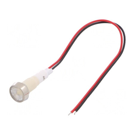 Lampă LED plată albă 12VDC 12VAC Ø10mm | Electronic-mag.ro | Componente Electronice