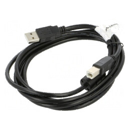 Cablu USB 2.0 A la B aurit 1,8m negru Fire: Cu | Electronic-mag.ro | Componente Electronice