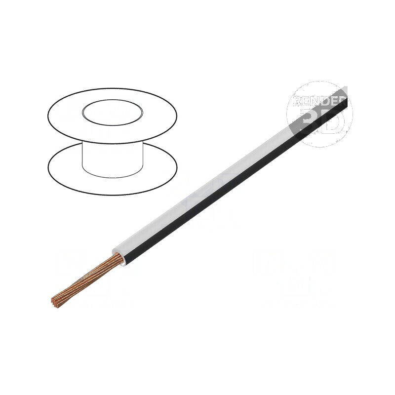 Cablu FLRY-B 1x0,35mm2 PVC alb-negru 60V Clasa 5 | Electronic-mag.ro | Componente Electronice