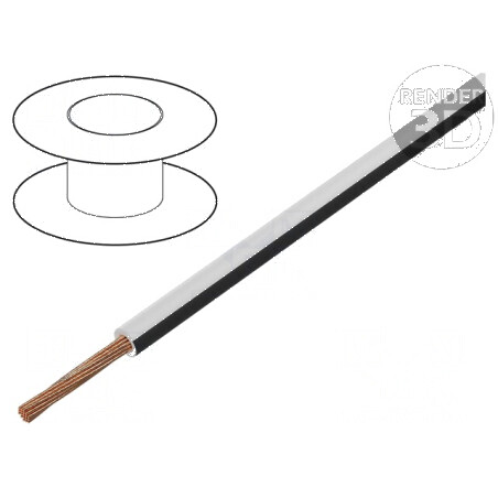 Cablu FLRY-B 1x0,35mm2 PVC alb-negru 60V Clasa 5 | Electronic-mag.ro | Componente Electronice
