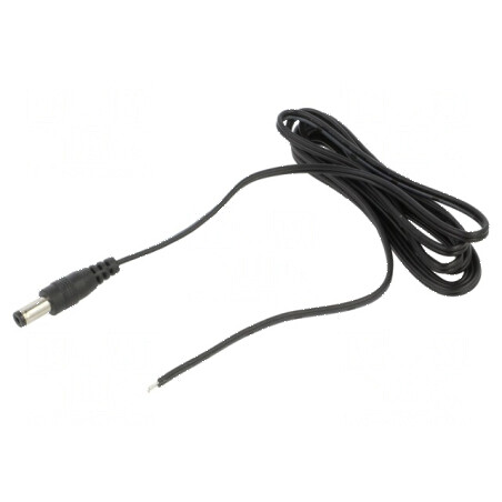 Cablu DC 5,5/2,1 mm 2x0,5mm2, 1,5m, negru și gri | Electronic-mag.ro | Componente Electronice