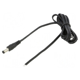 Cablu DC 5,5/2,5mm 1,5m cu mufă drept negru și gri, 2x0,5mm² | Electronic-mag.ro | Componente Electronice
