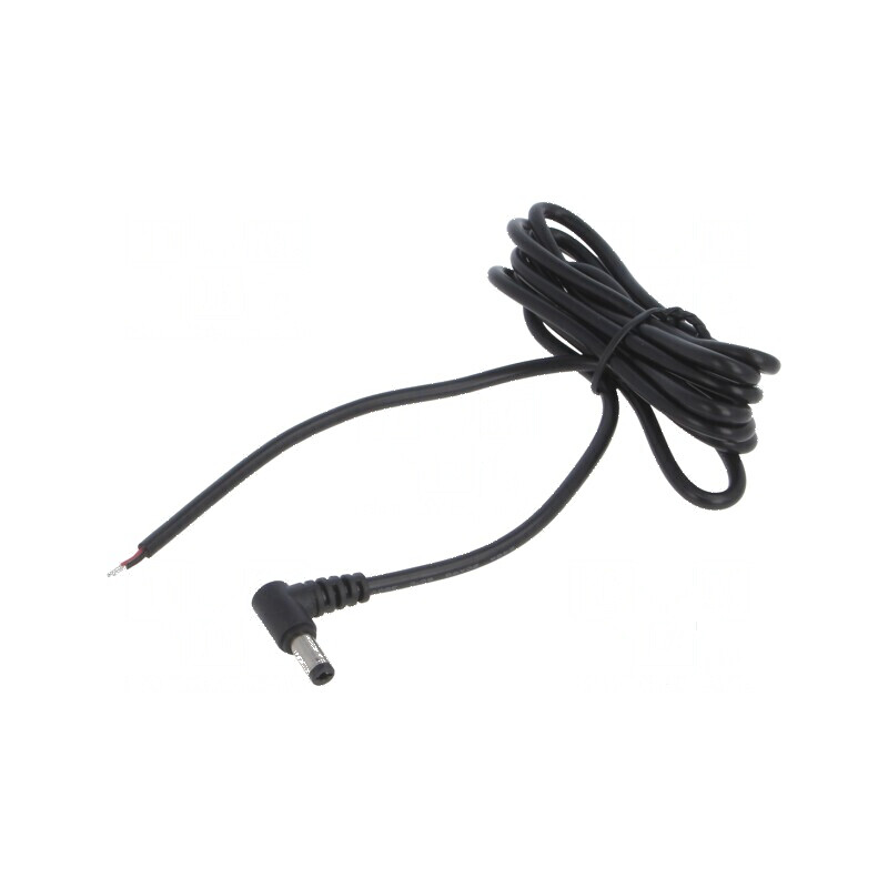 Cablu DC 5,5/2,5 cu mufă în unghi negru 1,5m 2x0,5mm2 -20÷80°C | Electronic-mag.ro | Componente Electronice Cablu DC 5,5/2,5 cu mufă în unghi negru 1,5m 2x0,5mm2 -20÷80°C | Electronic-mag.ro | Componente Electronice