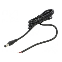 Cablu DC 5,5/2,5 mufe drept negru 1,5m 2x0,5mm2 20÷80°C | Electronic-mag.ro | Componente Electronice