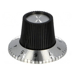 Buton rotativ plastic Ø6,35mm Ø15x18,1mm cu flanșă | Electronic-mag.ro | Componente Electronice
