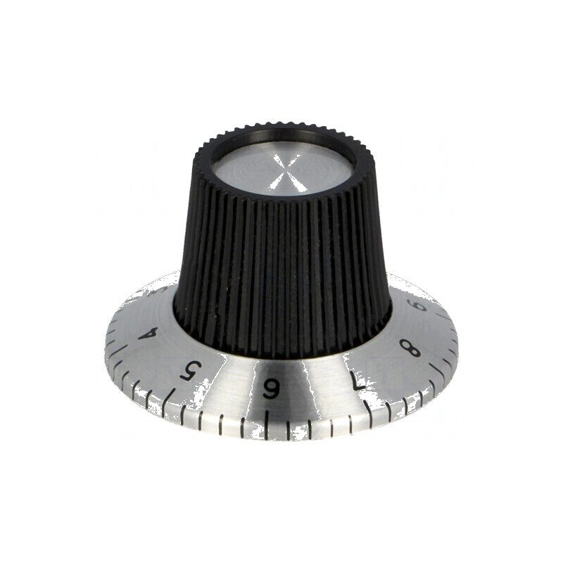 Buton rotativ plastic Ø6,35mm Ø15x18,1mm cu flanșă | Electronic-mag.ro | Componente Electronice