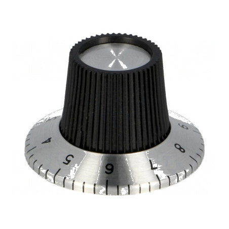 Buton rotativ plastic Ø6,35mm Ø15x18,1mm cu flanșă | Electronic-mag.ro | Componente Electronice