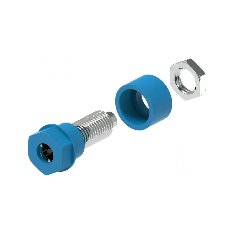 Conector banană 4mm soclu 36A 30VAC 60VDC albastru Ø6mm | Electronic-mag.ro | Componente Electronice Conector banană 4mm soclu 36A 30VAC 60VDC albastru Ø6mm | Electronic-mag.ro | Componente Electronice