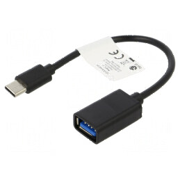 Cablu adaptor USB 2.0 A la C 0,15m nichelat | Electronic-mag.ro | Componente Electronice