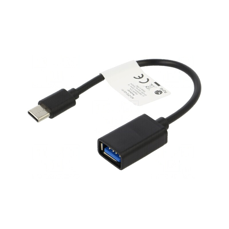 Cablu adaptor USB 2.0 A la C 0,15m nichelat | Electronic-mag.ro | Componente Electronice