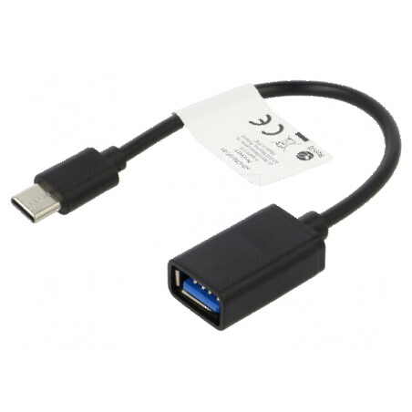 Cablu adaptor USB 2.0 A la C 0,15m nichelat | Electronic-mag.ro | Componente Electronice