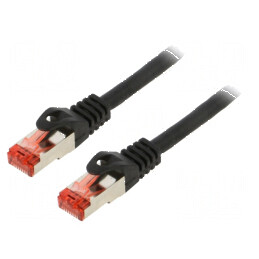 Patch cord S/FTP 6 litat LSZH negru 0,5m 26AWG | Electronic-mag.ro | Componente Electronice