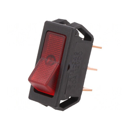 Rocker Switch ON-OFF 20A/12VDC cu Neon Roșu 50mΩ | Electronic-mag.ro | Componente Electronice